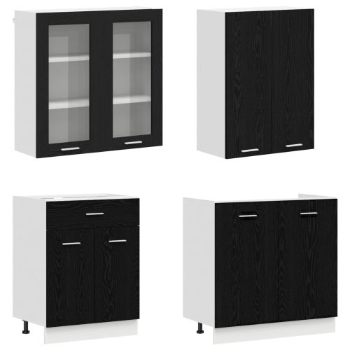 Кухненски единица LYON 8 pcs Черен дъб Инженерна дървесина