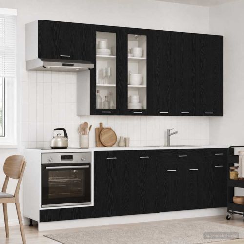 Кухненски единица LYON 8 pcs Черен дъб Инженерна дървесина