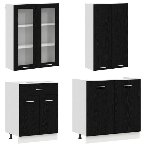 Кухненски единица LYON 8 pcs Черен дъб Инженерна дървесина