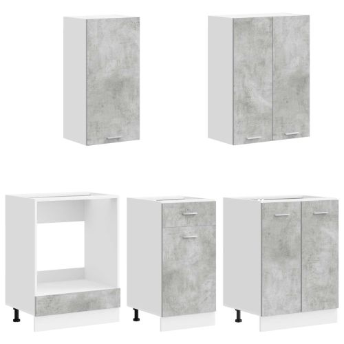Кухненски единица LYON 5 pcs Бетонно сиво Инженерна дървесина