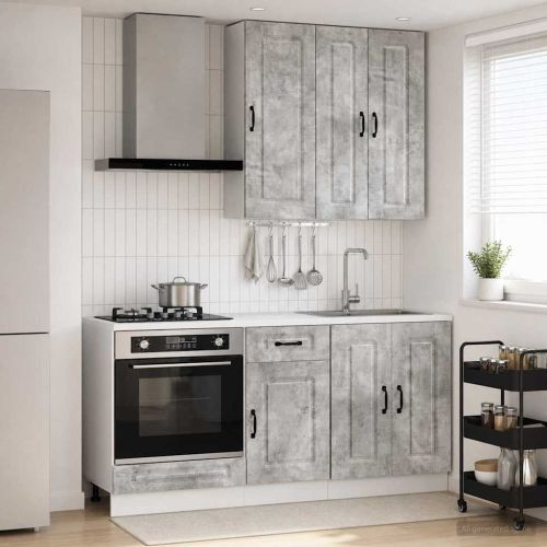 Кухненски единица KALMAR 5 pcs Бетонно сиво Инженерна дървесина