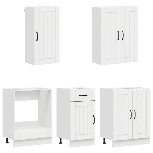 Кухненски единица LUCCA 5 pcs Бял гланц Инженерна дървесина