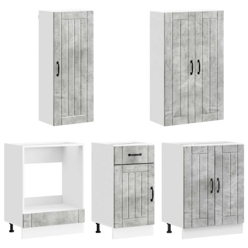Кухненски единица LUCCA 5 pcs Бетонно сиво Инженерна дървесина