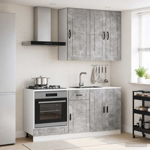Кухненски единица PORTO 5 pcs Бетонно сиво Инженерна дървесина