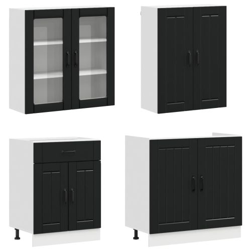 Кухненски единица LUCCA 4 pcs Черно Инженерна дървесина