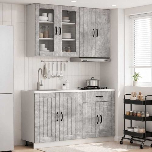 Кухненски единица LUCCA 4 pcs Бетонно сиво Инженерна дървесина