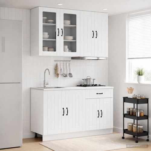 Кухненски единица LUCCA 4 pcs Бял гланц Инженерна дървесина