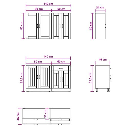 Кухненски единица LUCCA 4 pcs Дъб артизан Инженерна дървесина