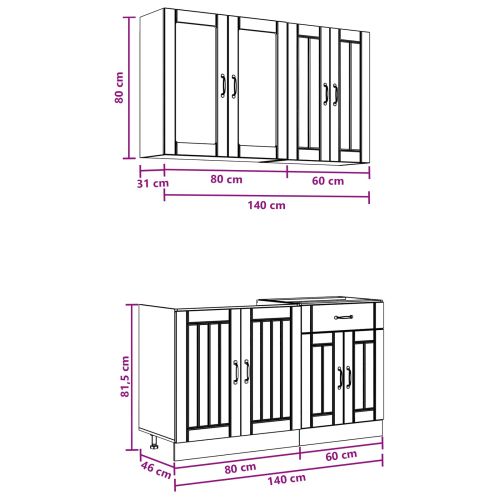 Кухненски единица LUCCA 4 pcs Дъб артизан Инженерна дървесина