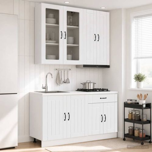 Кухненски единица LUCCA 4 pcs Бял гланц Инженерна дървесина