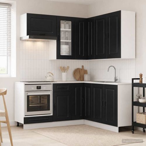 Кухненски единица KALMAR 8 pcs Черно Инженерна дървесина