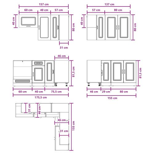 Кухненски единица KALMAR 8 pcs Дъб сонома Инженерна дървесина