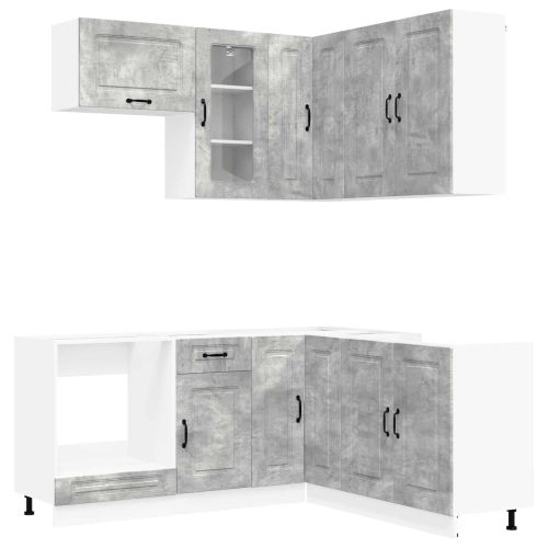 Кухненски единица KALMAR 8 pcs Бетонно сиво Инженерна дървесина