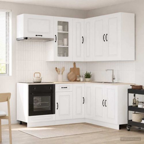Кухненски единица KALMAR 8 pcs Бял гланц Инженерна дървесина