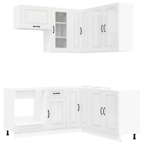 Кухненски единица KALMAR 8 pcs Бял гланц Инженерна дървесина