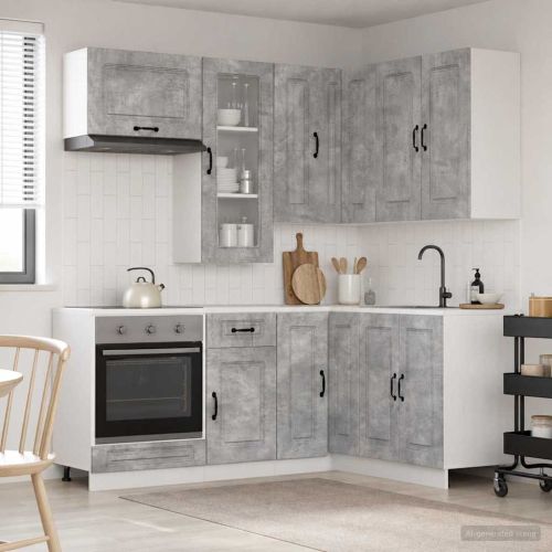 Кухненски единица KALMAR 8 pcs Бетонно сиво Инженерна дървесина