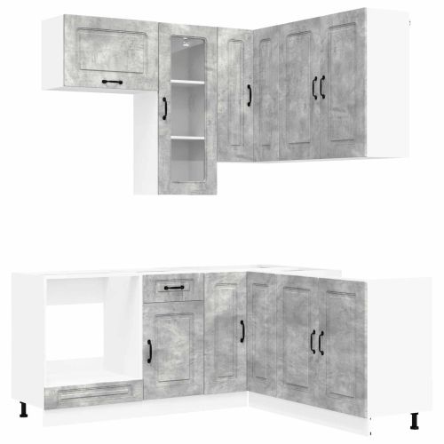 Кухненски единица KALMAR 8 pcs Бетонно сиво Инженерна дървесина