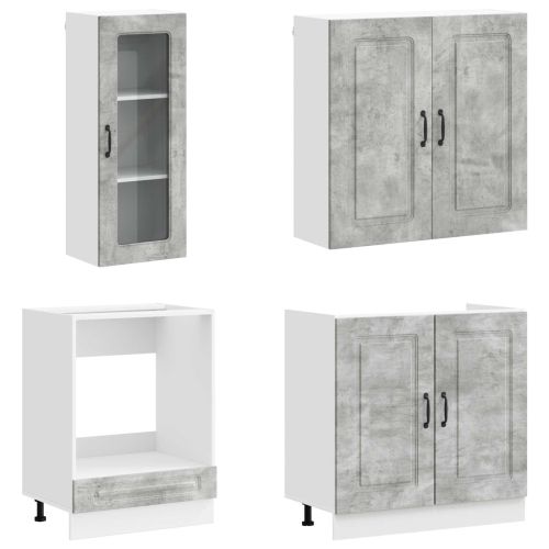 Кухненски единица KALMAR 8 pcs Бетонно сиво Инженерна дървесина
