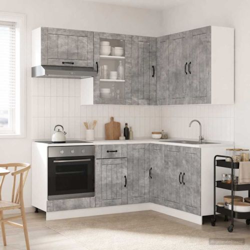 Кухненски единица LUCCA 8 pcs Бетонно сиво Инженерна дървесина