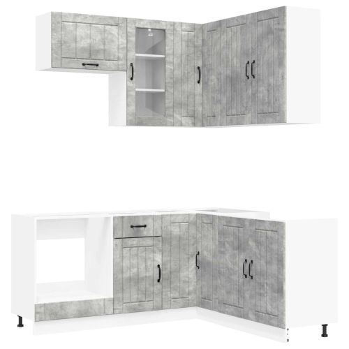 Кухненски единица LUCCA 8 pcs Бетонно сиво Инженерна дървесина