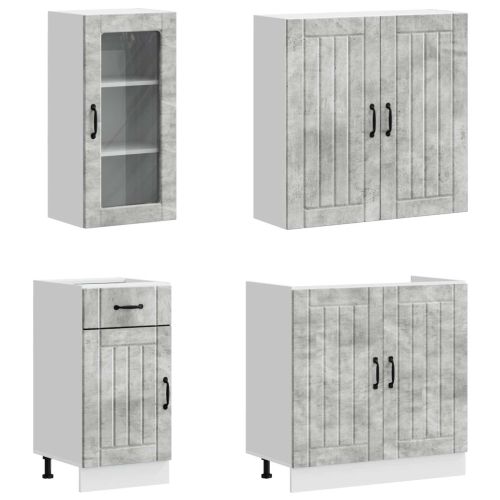 Кухненски единица LUCCA 8 pcs Бетонно сиво Инженерна дървесина