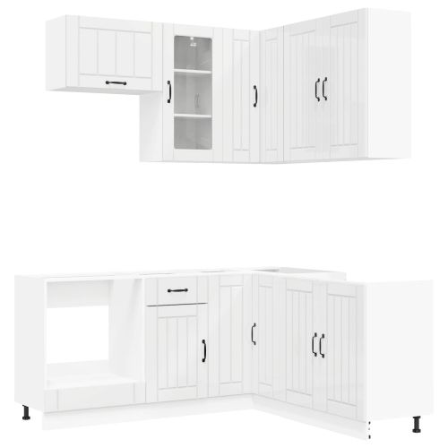 Кухненски единица LUCCA 8 pcs Бял гланц Инженерна дървесина