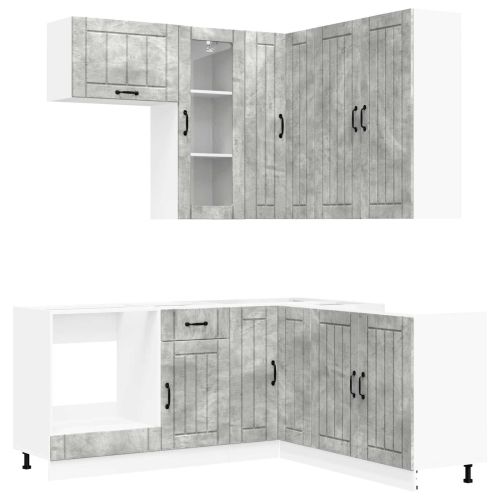 Кухненски единица LUCCA 8 pcs Бетонно сиво Инженерна дървесина