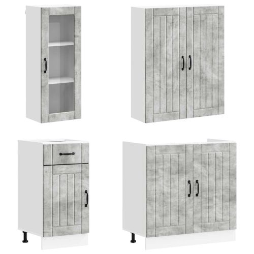 Кухненски единица LUCCA 8 pcs Бетонно сиво Инженерна дървесина