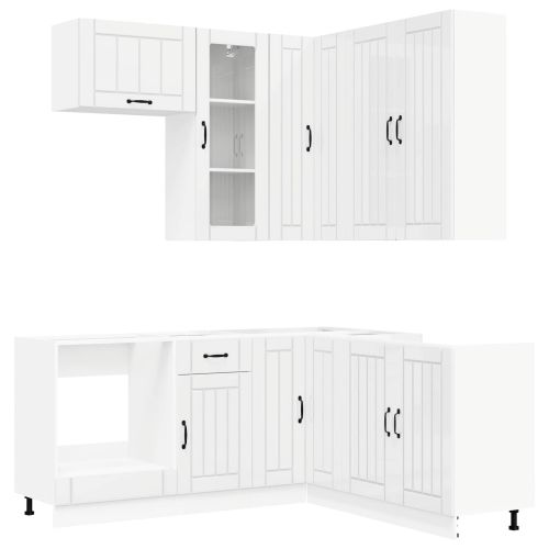 Кухненски единица LUCCA 8 pcs Бял гланц Инженерна дървесина