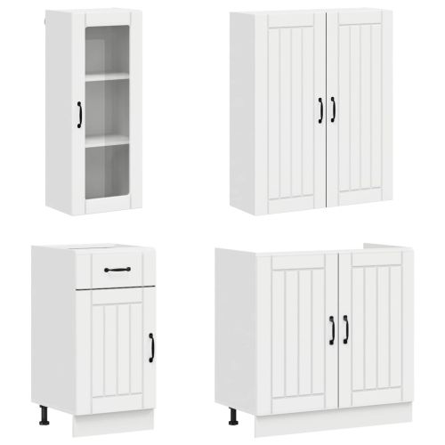Кухненски единица LUCCA 8 pcs Бял гланц Инженерна дървесина
