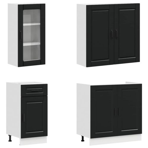 Кухненски единица PORTO 8 pcs Черно Инженерна дървесина