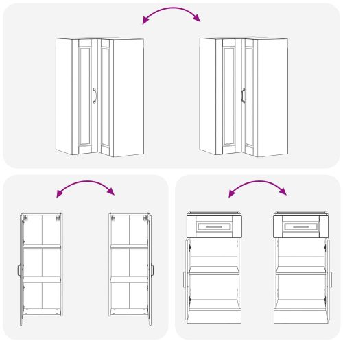 Кухненски единица PORTO 8 pcs Черно Инженерна дървесина