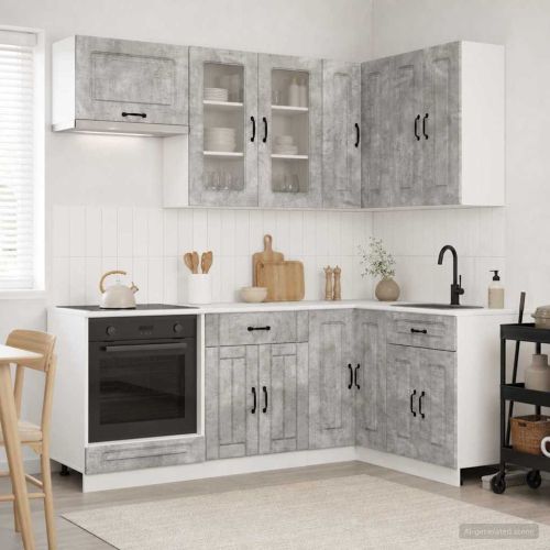 Кухненски единица KALMAR 8 pcs Бетонно сиво Инженерна дървесина