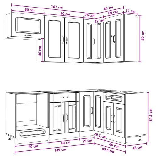 Кухненски единица KALMAR 8 pcs Дъб артизан Инженерна дървесина