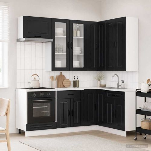 Кухненски единица KALMAR 8 pcs Черно Инженерна дървесина