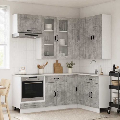 Кухненски единица KALMAR 8 pcs Бетонно сиво Инженерна дървесина