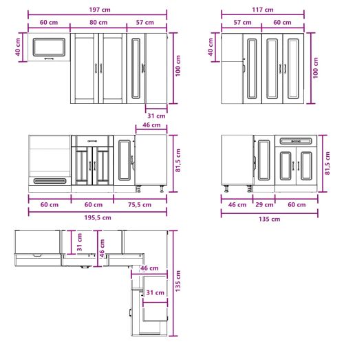 Кухненски единица KALMAR 8 pcs Дъб артизан Инженерна дървесина