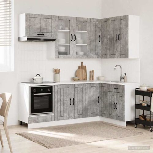 Кухненски единица LUCCA 8 pcs Бетонно сиво Инженерна дървесина
