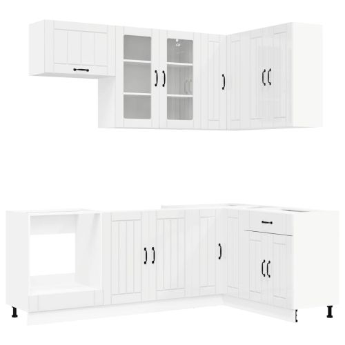 Кухненски единица LUCCA 8 pcs Бял гланц Инженерна дървесина