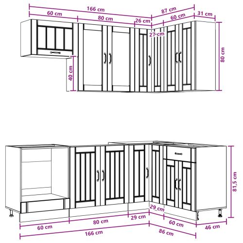 Кухненски единица LUCCA 8 pcs Бял гланц Инженерна дървесина