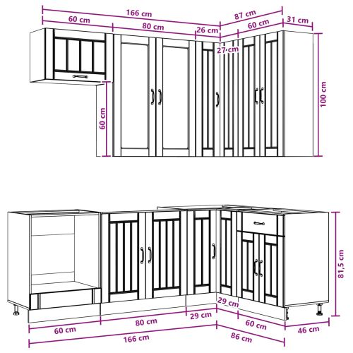 Кухненски единица LUCCA 8 pcs Черно Инженерна дървесина