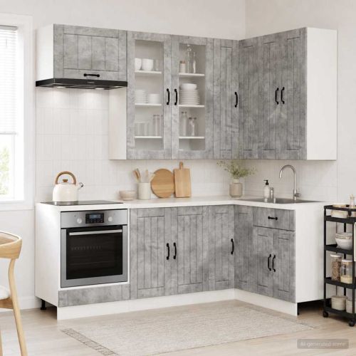 Кухненски единица LUCCA 8 pcs Бетонно сиво Инженерна дървесина