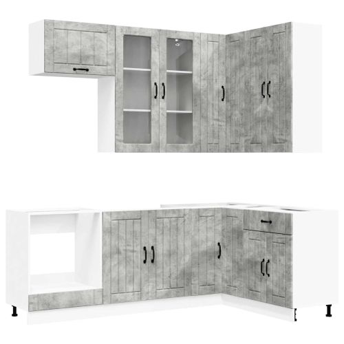 Кухненски единица LUCCA 8 pcs Бетонно сиво Инженерна дървесина