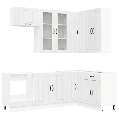 Кухненски единица LUCCA 8 pcs Бял гланц Инженерна дървесина
