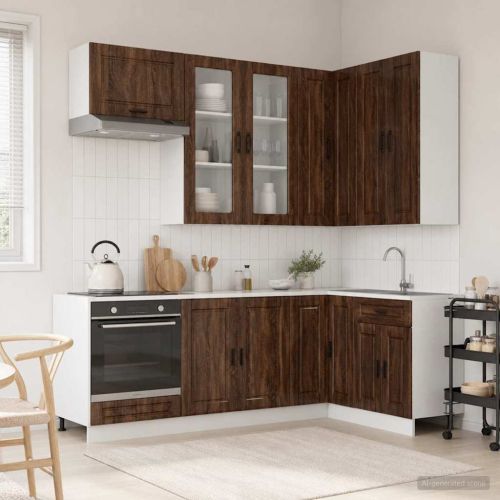 Кухненски единица PORTO 8 pcs Кафяв дъб Инженерна дървесина