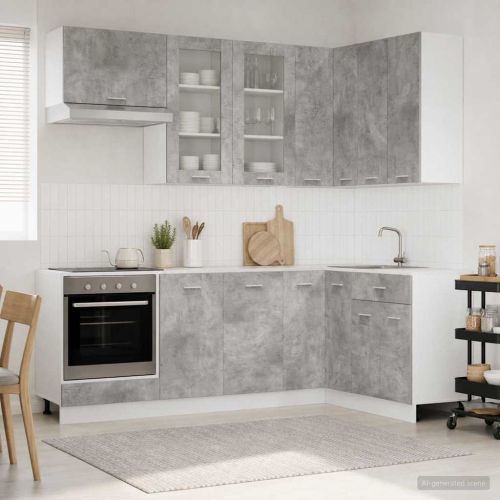 Кухненски единица LYON 8 pcs Бетонно сиво Инженерна дървесина