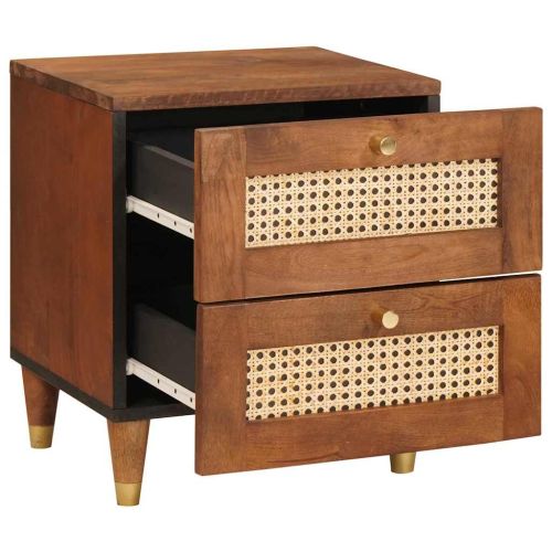 Нощен шкаф с чекмедже 2 pcs Кафяво 40 x 33,5 x 46 см