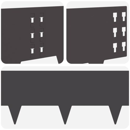Ограда за трева 10 pcs 100 x 25 cm Стомана Черно