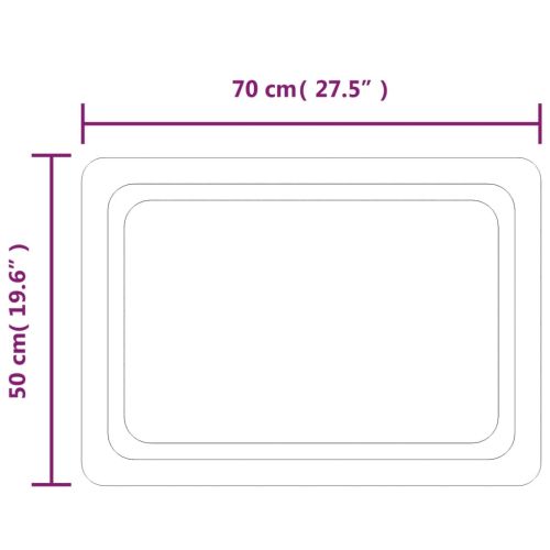 LED огледало за баня, 50x70 см