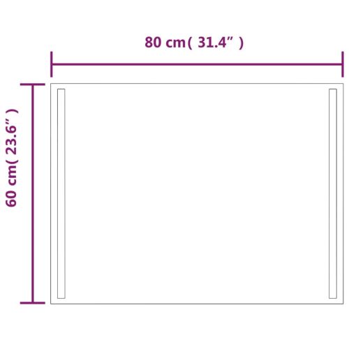 LED огледало за баня, 60x80 см